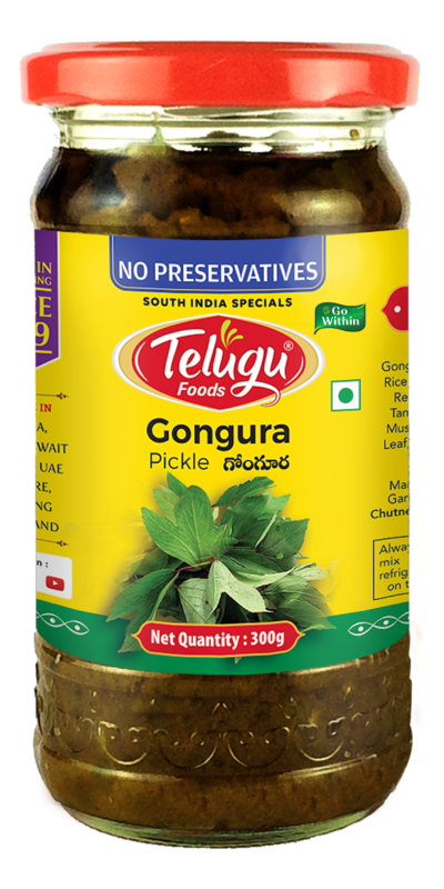 Telugu Foods Gongura Pickle (With Garlic) 300g