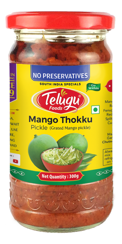 Telugu Foods Mango Thokku – Grated Mango Pickle 300g